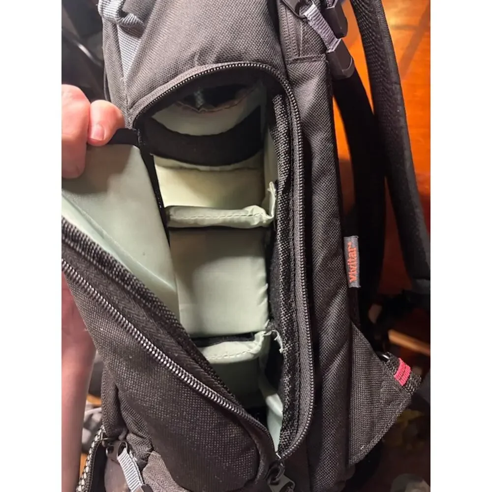VIVITAR DSLR Camera Backpack Bag Black Padded Case w/ Rain Fly Tripod Pocket